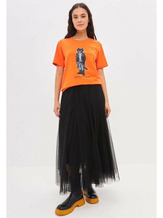 CAT by maniita lacitta CAT by maniita lacitta T-Shirt Printed T-shirt Pomarańczowy Regular Fit