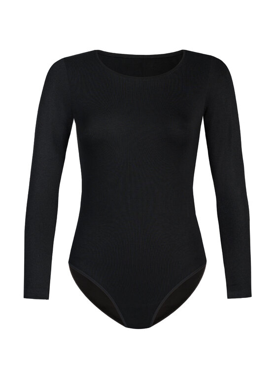 Teyli Teyli Body damskie z wiskozy Longy Czarny Regular Fit