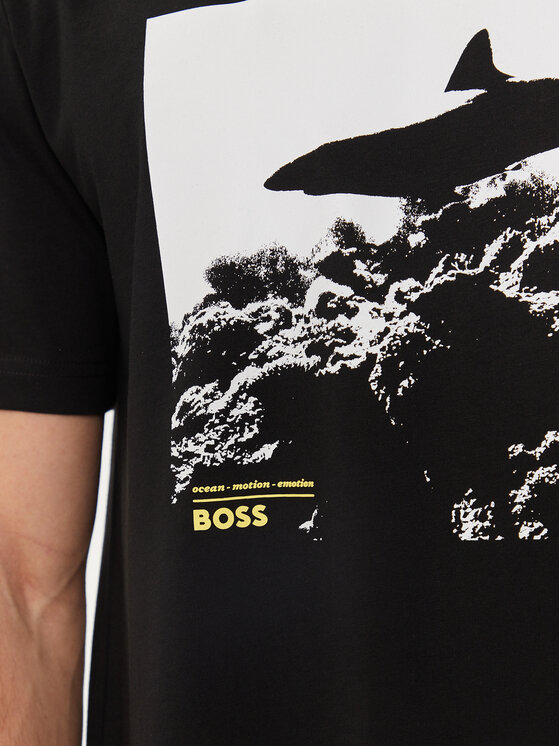 BOSS Boss T-shirt Te_Sea_Horse 50515626 Crna Regular Fit