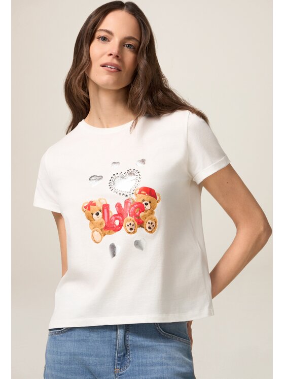 Oltre Oltre T-shirt G429J004242N011 Bianco Regular Fit