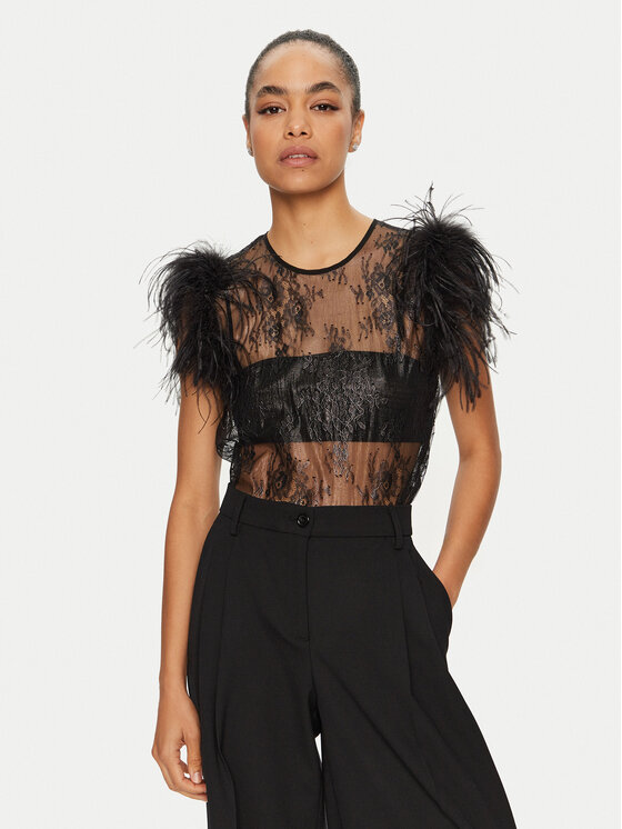 PINKO Bluză 102838 A1L7 Negru Regular Fit