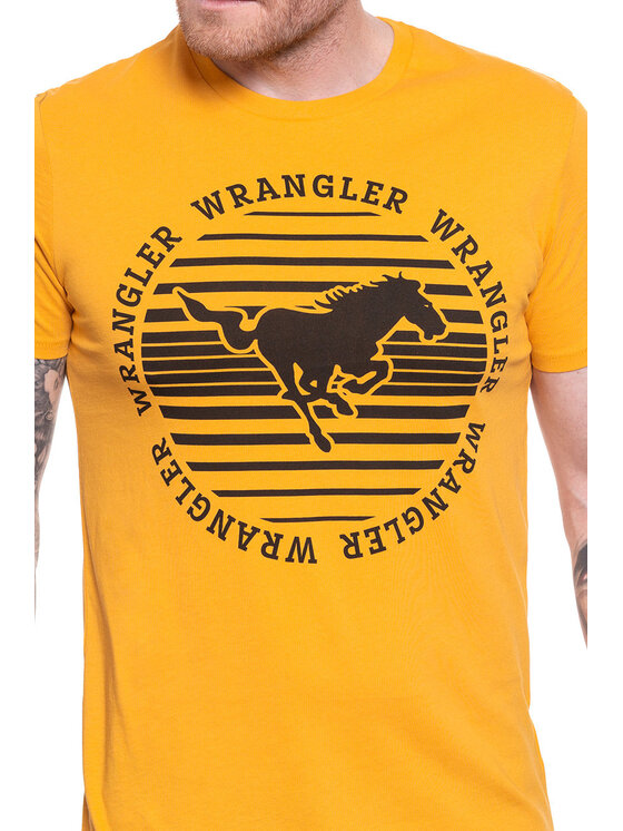 Wrangler Wrangler T-shirt CIRCLE TEE Giallo Regular Fit