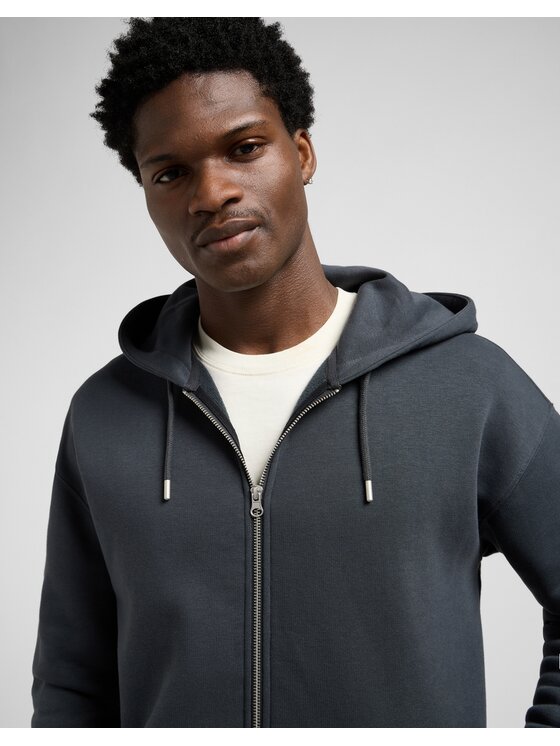 Lee Lee Bluza Full Zip Hoodie Szary Regular Fit