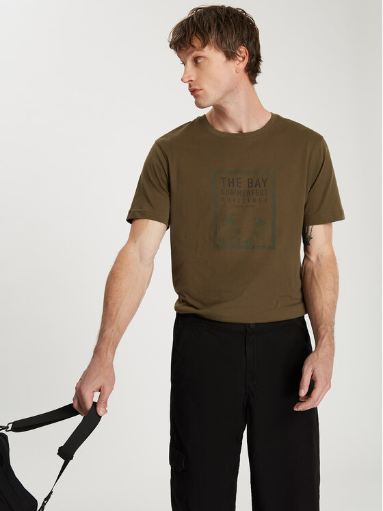 Cross Jeans Cross Jeans T-Shirt 16090-002 Khaki Regular Fit