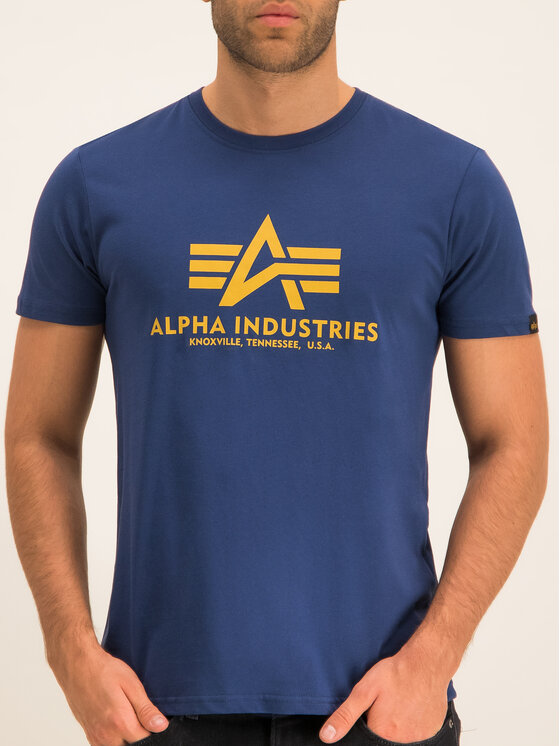 Alpha Industries Alpha Industries T-Shirt Basic 100501 Tmavomodrá Regular Fit
