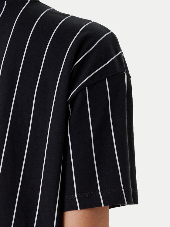 Karl Kani Karl Kani T-shirt Small Signature Essential Pinstripe 6137880 Crna Relaxed Fit