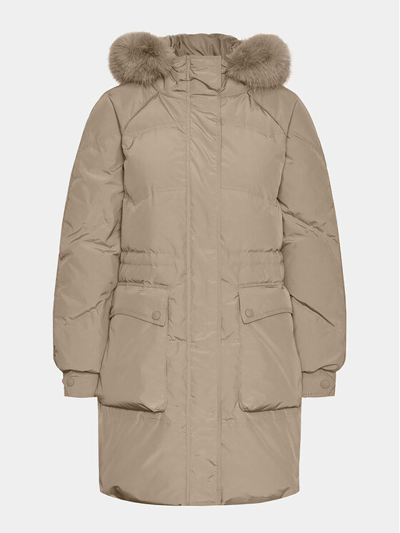 YAS YAS Μπουφάν πουπουλένιο 26031384 Μπεζ Regular Fit