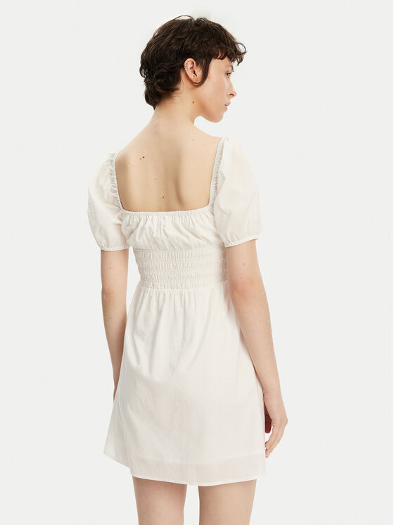 Tommy Jeans Tommy Jeans Rochie de vară Voile DW0DW21334 Alb Regular Fit