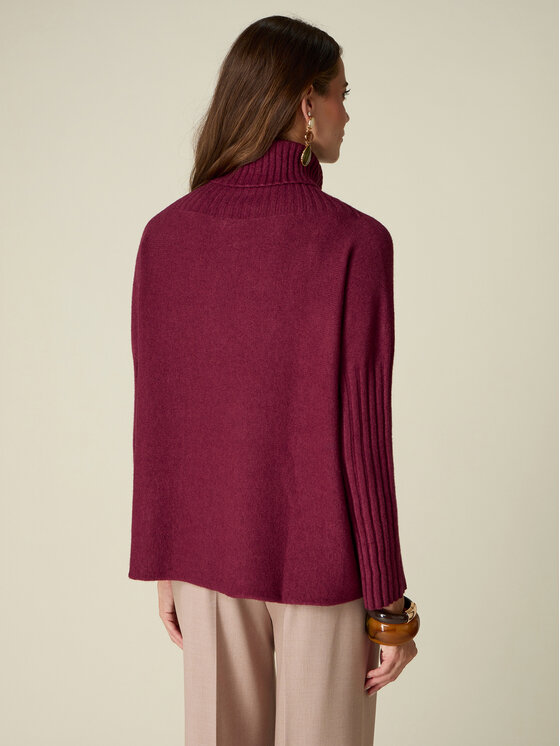 Oltre Oltre Sweter M155E002164N036 Bordowy Boxy Fit