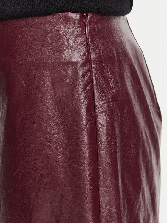 Marella Marella Rock aus Kunstleder Biada 2623106071 Dunkelrot Slim Fit
