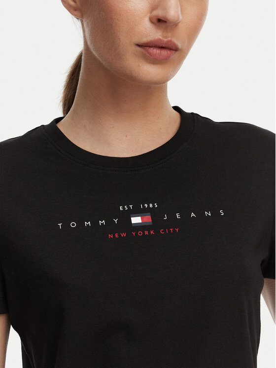 Tommy Jeans Tommy Jeans T-Shirt Linear Ss Tee DW0DW22789 Schwarz Regular Fit