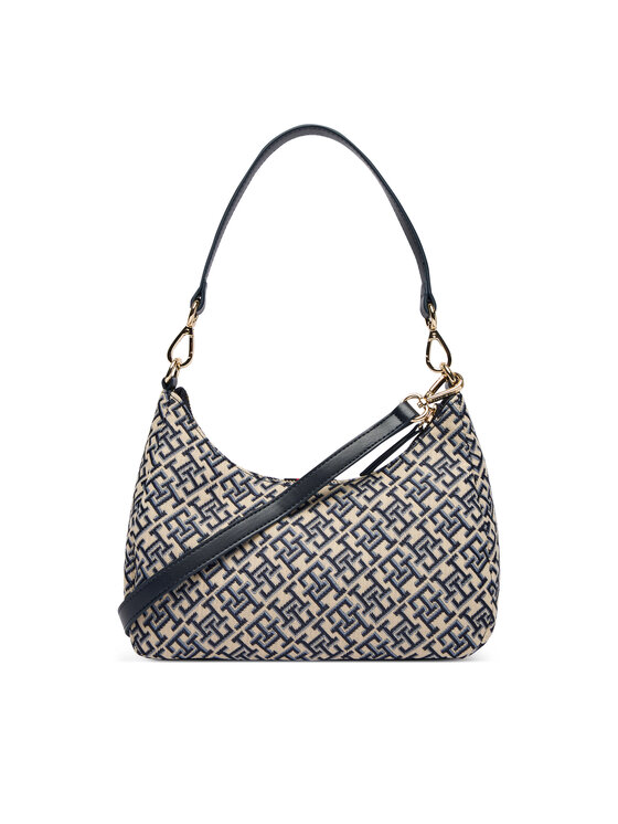 Tommy Hilfiger Tommy Hilfiger Geantă Th Jacquard Ess Shoulder Bag AW0AW19331 Albastru