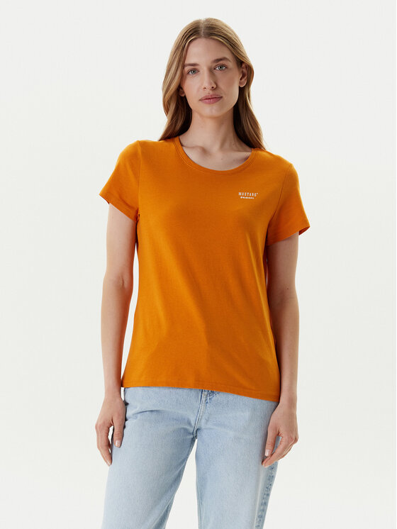 Mustang Mustang T-Shirt Alma 1016155 Oranžová Regular Fit