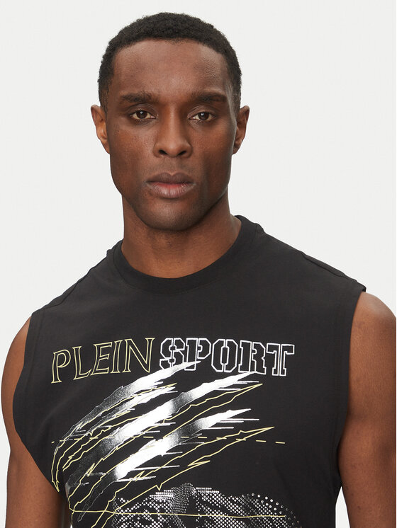 Plein Sport Plein Sport Majica brez rokavov SAEC MTK8007 STE001N Črna Regular Fit