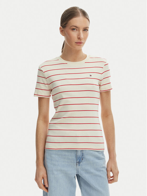 Tommy Hilfiger Tommy Hilfiger T-Shirt New Cody WW0WW40587 Biały Slim Fit