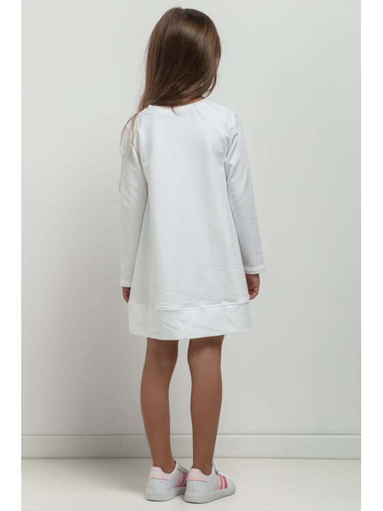 Tessita Tessita Sukienka dzianinowa SUKIENKA MMD36_1_110 Biały Basic Fit