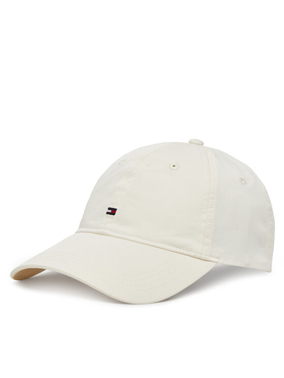 Șapcă Tommy Hilfiger Essential Flag Soft Cap AW0AW17632 Écru