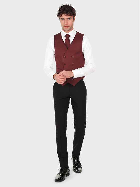 Evenemen Evenemen Kamizelka Boston 4 Bordowy Slim Fit