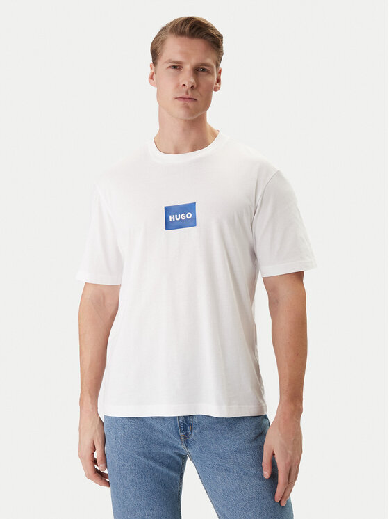 HUGO HUGO Tricou Nayonix 50554382 Alb Regular Fit