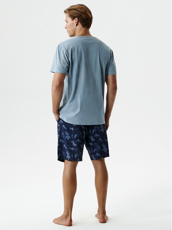 Atlantic Atlantic Piżama Palms Niebieski jasny Regular Fit