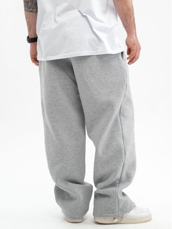 Jigga Wear Jigga Wear Spodnie dresowe Spodnie Dresowe Baggy Męskie Jasne Szare Jigga Wear Haft Logo Drawcord M Szary Baggy Fit