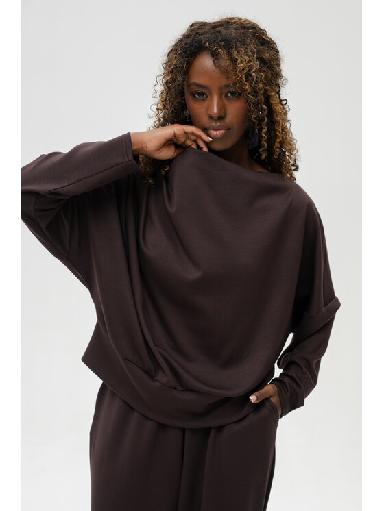blue shadow blue shadow Bluza Tracy Brązowy Regular Fit