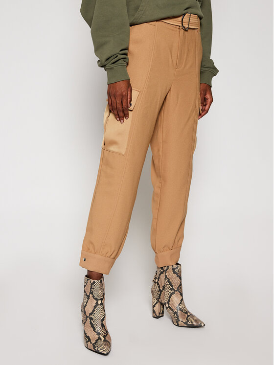 Pantaloni di tessuto W0BB84 WDEL0 Marrone Relaxed