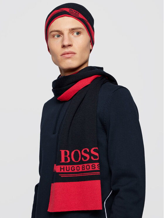 BOSS Boss Komplekti kuuluvad sall ja müts Gift-Set Aura 1 50441441 Tumesinine
