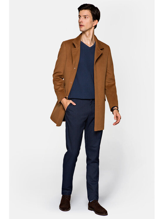 Lancerto Lancerto Płaszcz przejściowy Maryport Brązowy Regular Fit