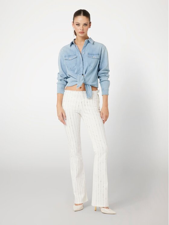 Guess Guess Jeansy 166849 Biały Flared Fit
