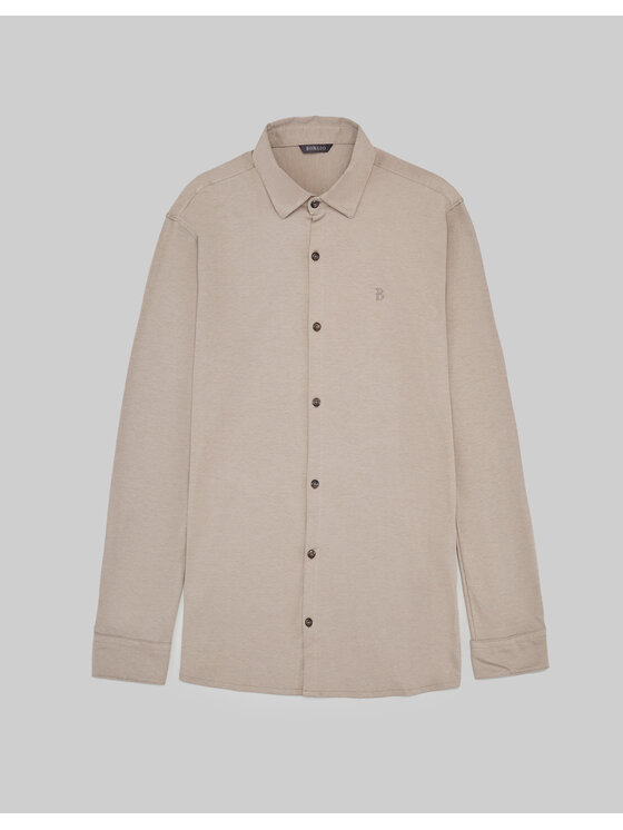 Borgio Borgio Koszula raguza Beżowy Slim Fit