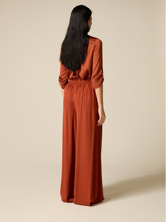 Oltre Oltre Pantaloni di tessuto P00QJ002443N022 Arancione Baggy Fit