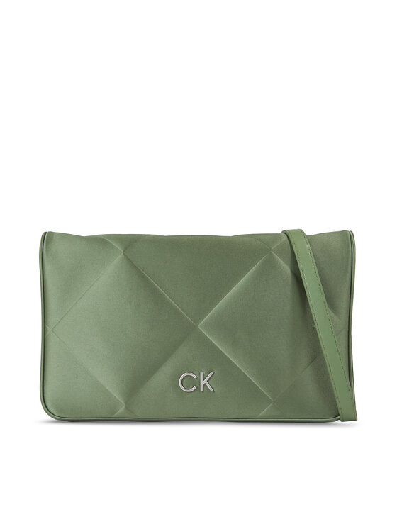 Geantă Calvin Klein Re-Lock Quilt Shoulder Bag-Satin K60K611300 Verde