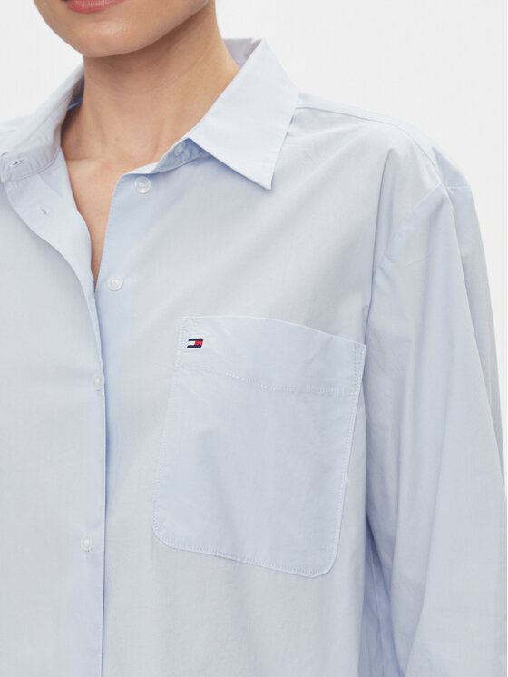 Tommy Hilfiger Tommy Hilfiger Cămașă Essential WW0WW41410 Albastru celest Regular Fit
