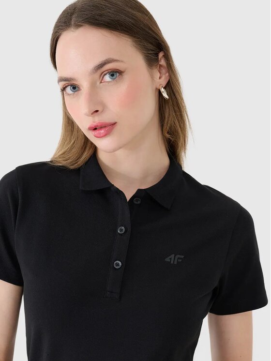 4F 4F Polokošile 4FWMM00TPTSF365-20S Černá Slim Fit
