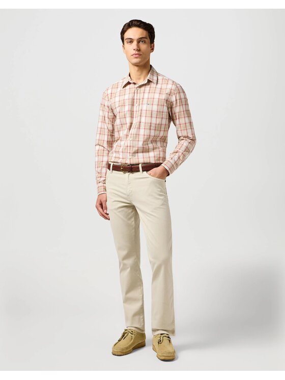 Wrangler Wrangler Spodnie materiałowe TEXAS Beżowy Straight Fit
