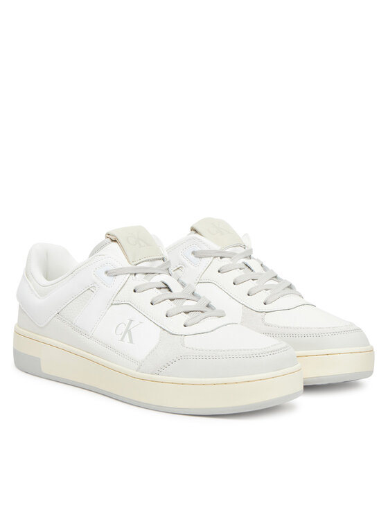 Calvin Klein Jeans Calvin Klein Jeans Sneakersy Basket Cup Low Laceup Lth Mix YM0YM01308 Bílá