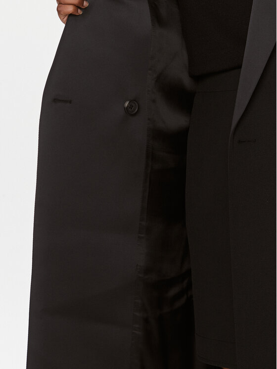 Calvin Klein Calvin Klein Płaszcz wełniany K20K205970 Czarny Regular Fit