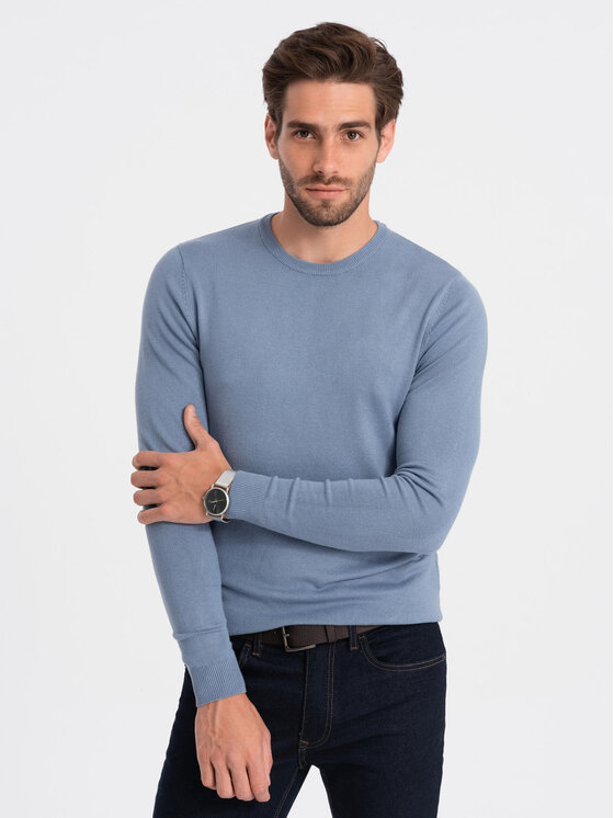 Ombre Ombre Svetr OM-SWBS-0106 Modrá Regular Fit