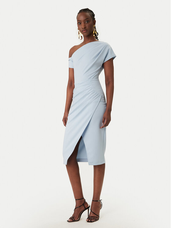 Rinascimento Rinascimento Kokteilinė suknelė CFC0127793003 Žydra Slim Fit