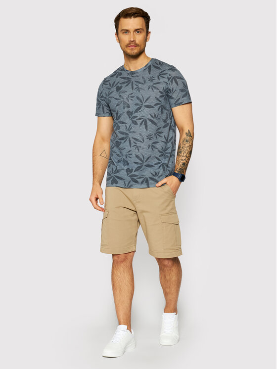 T-shirt Floral 12182878 Blu scuro Regular Fit