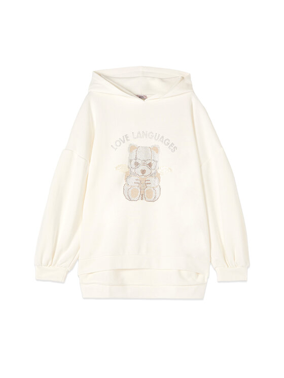 Oltre Oltre Bluza G806E000364N011 Biały Over Fit