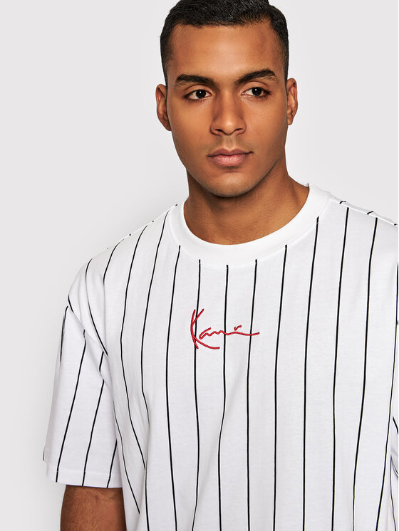 Karl Kani Karl Kani T-shirt Signature Pinstripe 6030152 Bijela Regular Fit