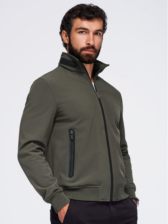 Ombre Ombre Kurtka przejściowa OM-JANP-0233 Czarny Regular Fit