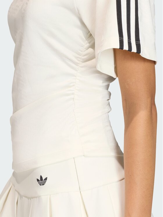 adidas adidas Koszulka techniczna ROUCHED FOOTBALL JERSEY Biały Slim Fit