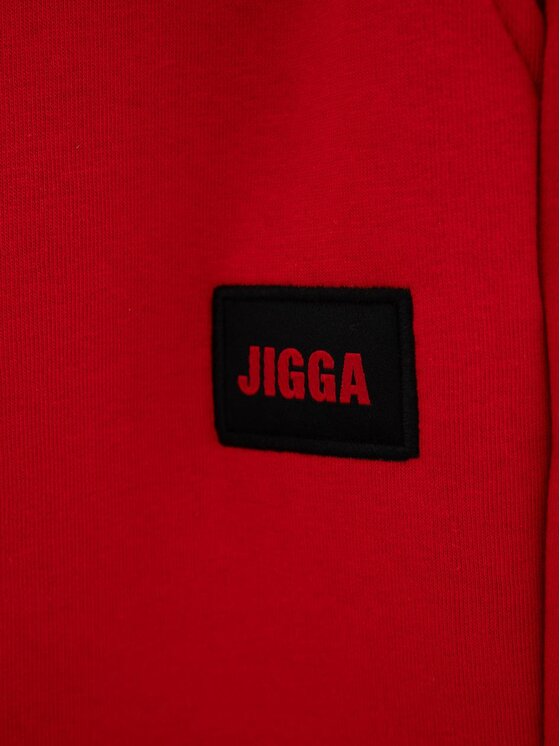 Jigga Wear Jigga Wear Spodnie dresowe Spodnie Dresowe Męskie Czerwone Jigga Wear Badge M Czerwony Regular Fit