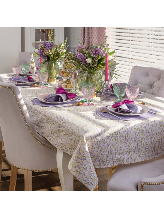Roseberry Home Roseberry Home Podkładka na stół haftowana Purple Petali Fioletowy