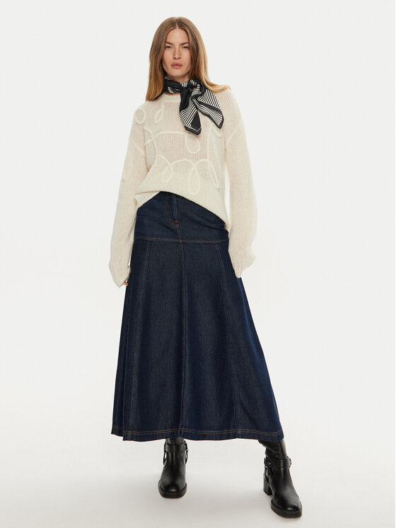 Munthe Munthe Sweter Tahlis 243160124370 Écru Loose Fit