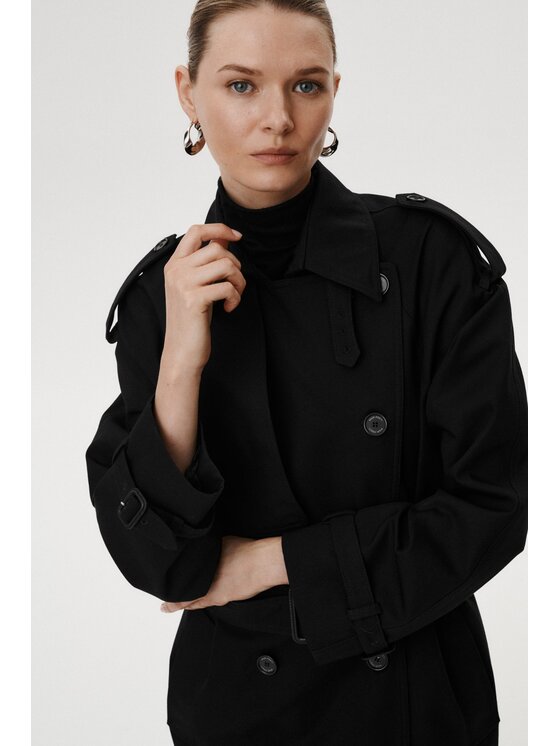 MARI PRETI MARI PRETI Trench Chiara Nero Regular Fit