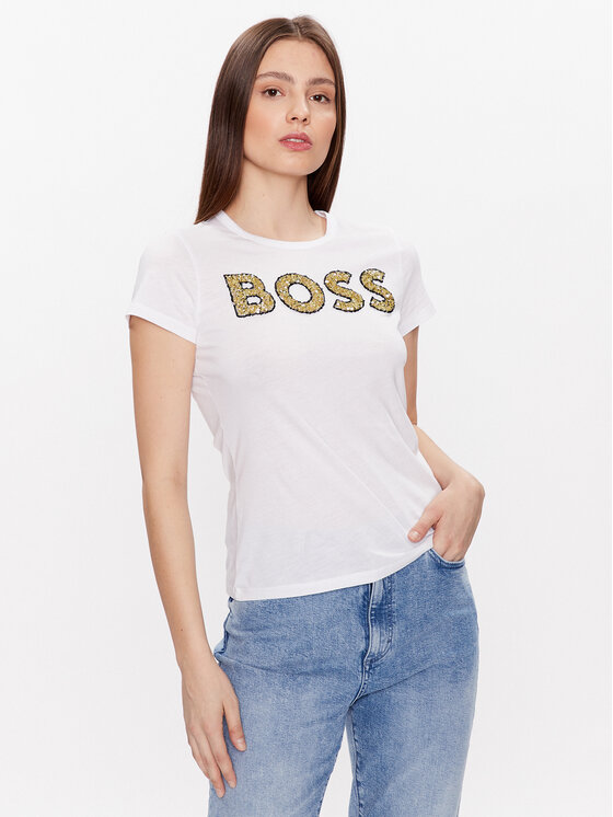 Boss T-krekls 50484646 Balts Slim Fit